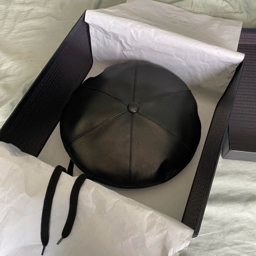 Prada Napa Leather Unisex Beret